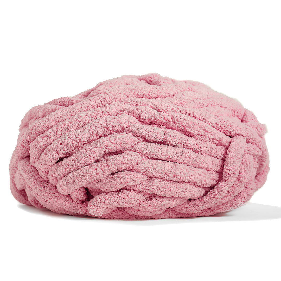 20mm Chunky Chenille Yarn Dusty Pink Color Crochet, Knitting