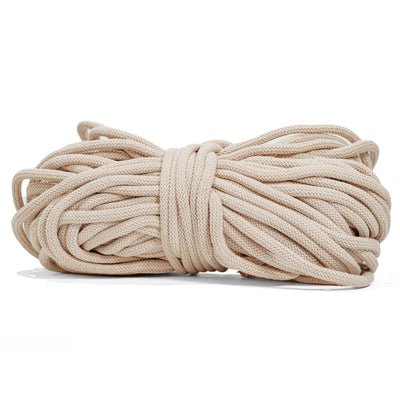 Braided Recycled Cotton Cord 9mm - Almond