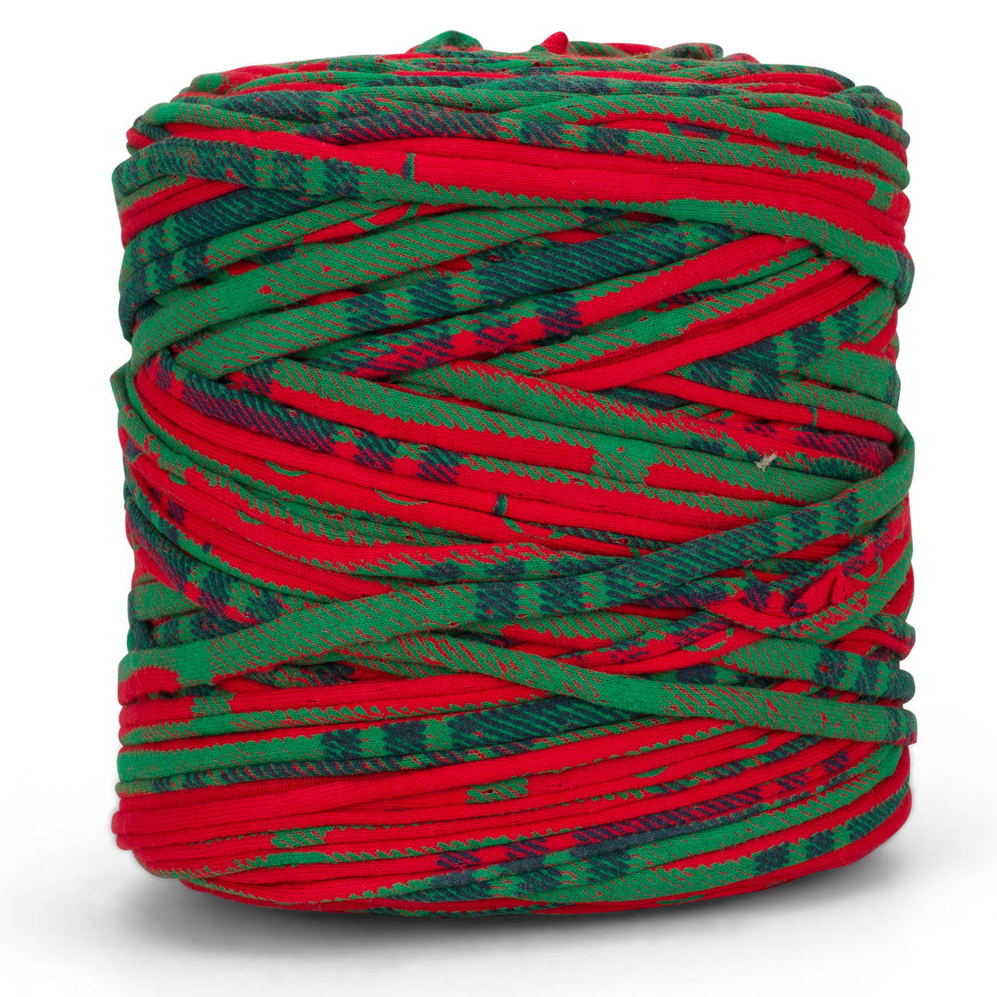 Printed Recycled T-Shirt Fabric Yarn - Festive Fern
