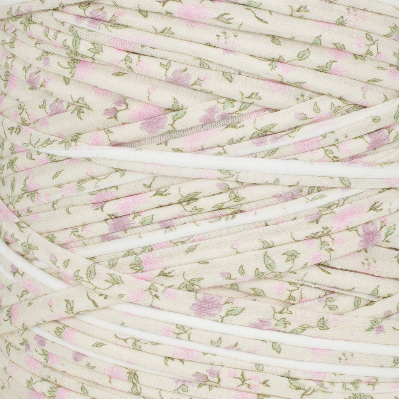 Printed Recycled T-Shirt Fabric Yarn - Floral