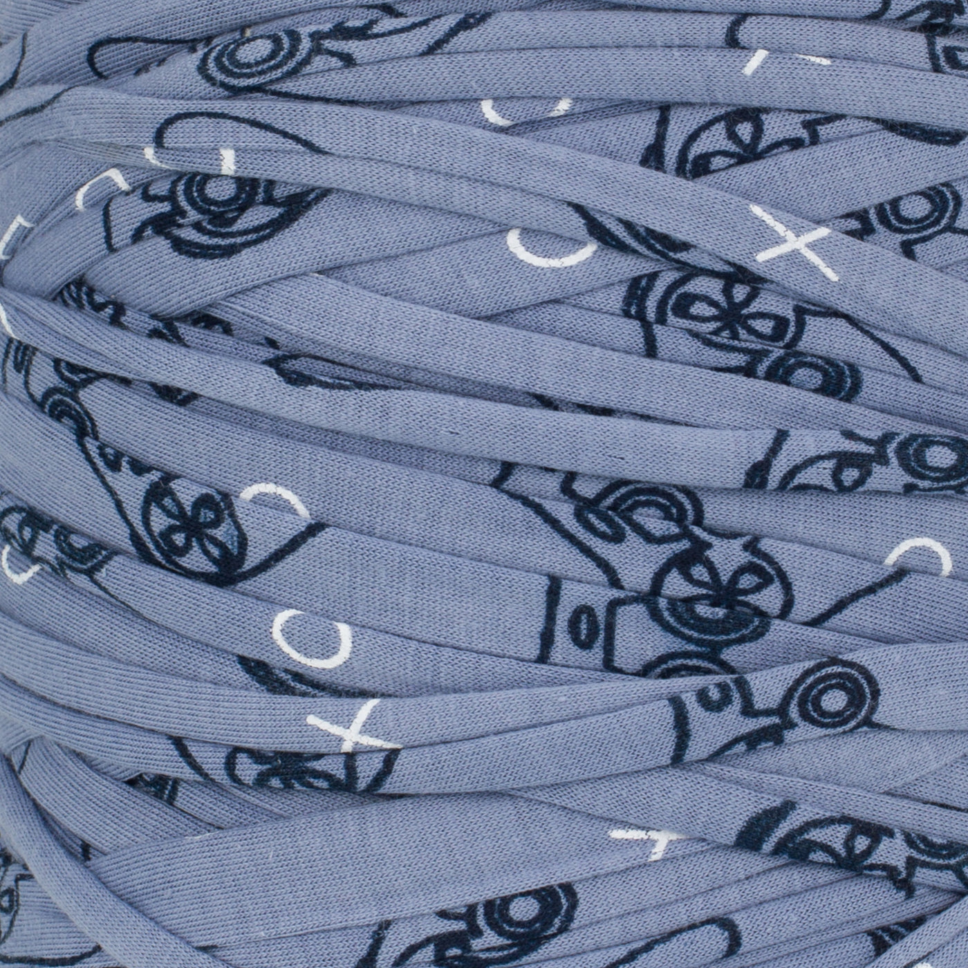 Printed Recycled T-Shirt Fabric Yarn - Gamer Blue
