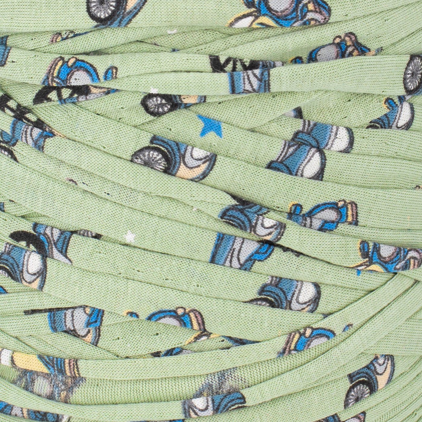 Printed Recycled T-Shirt Fabric Yarn - Go Green