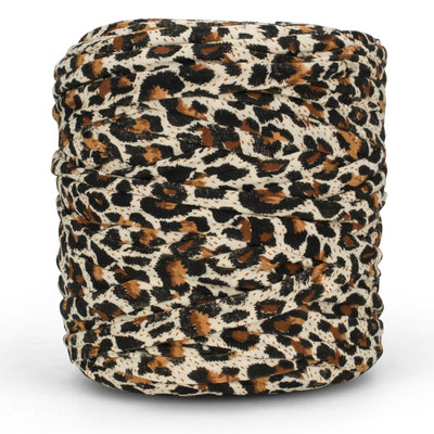 Printed Recycled T-Shirt Fabric Yarn - Leopard Luxe