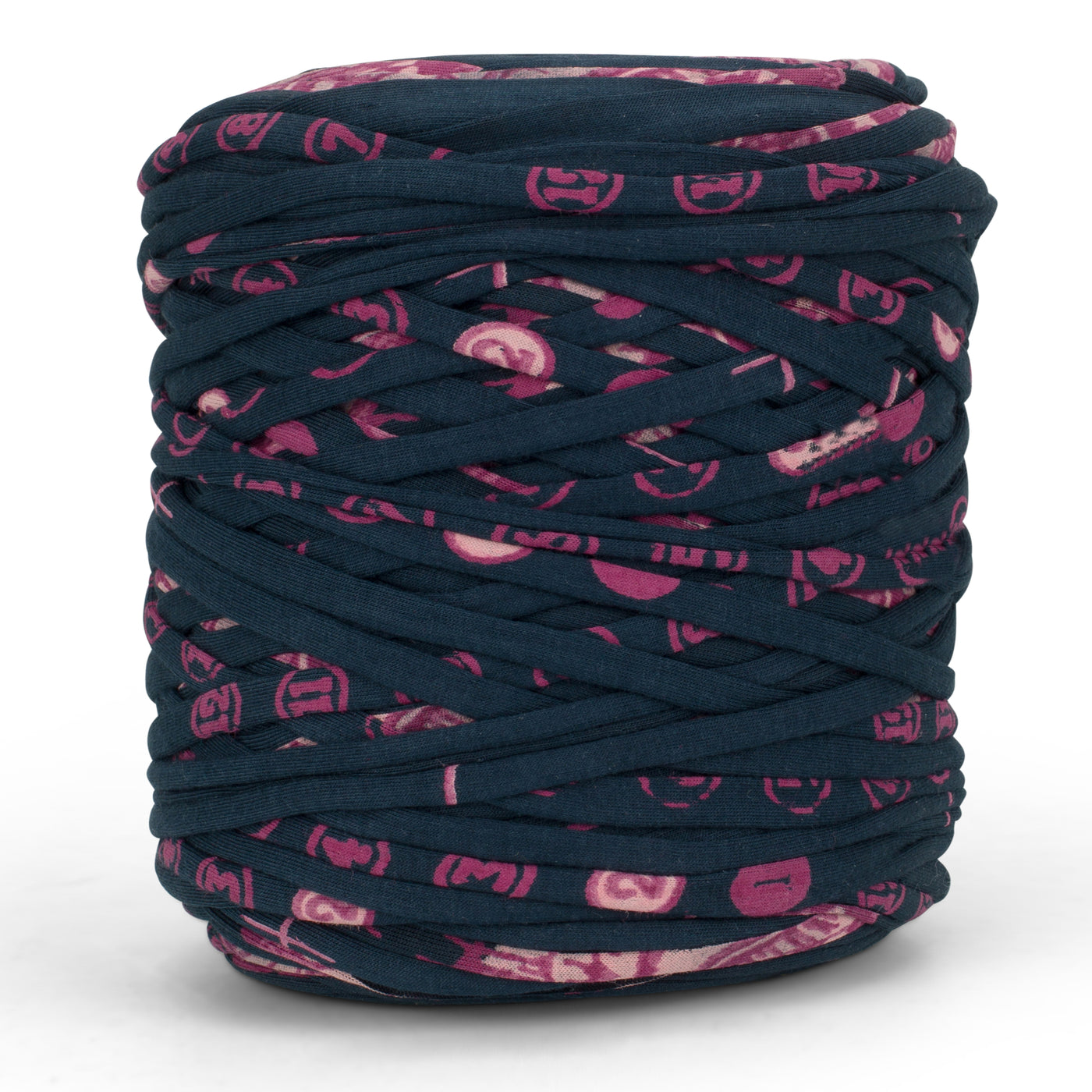 Printed Recycled T-Shirt Fabric Yarn - Midnight Bloom