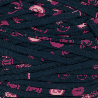 Printed Recycled T-Shirt Fabric Yarn - Midnight Bloom