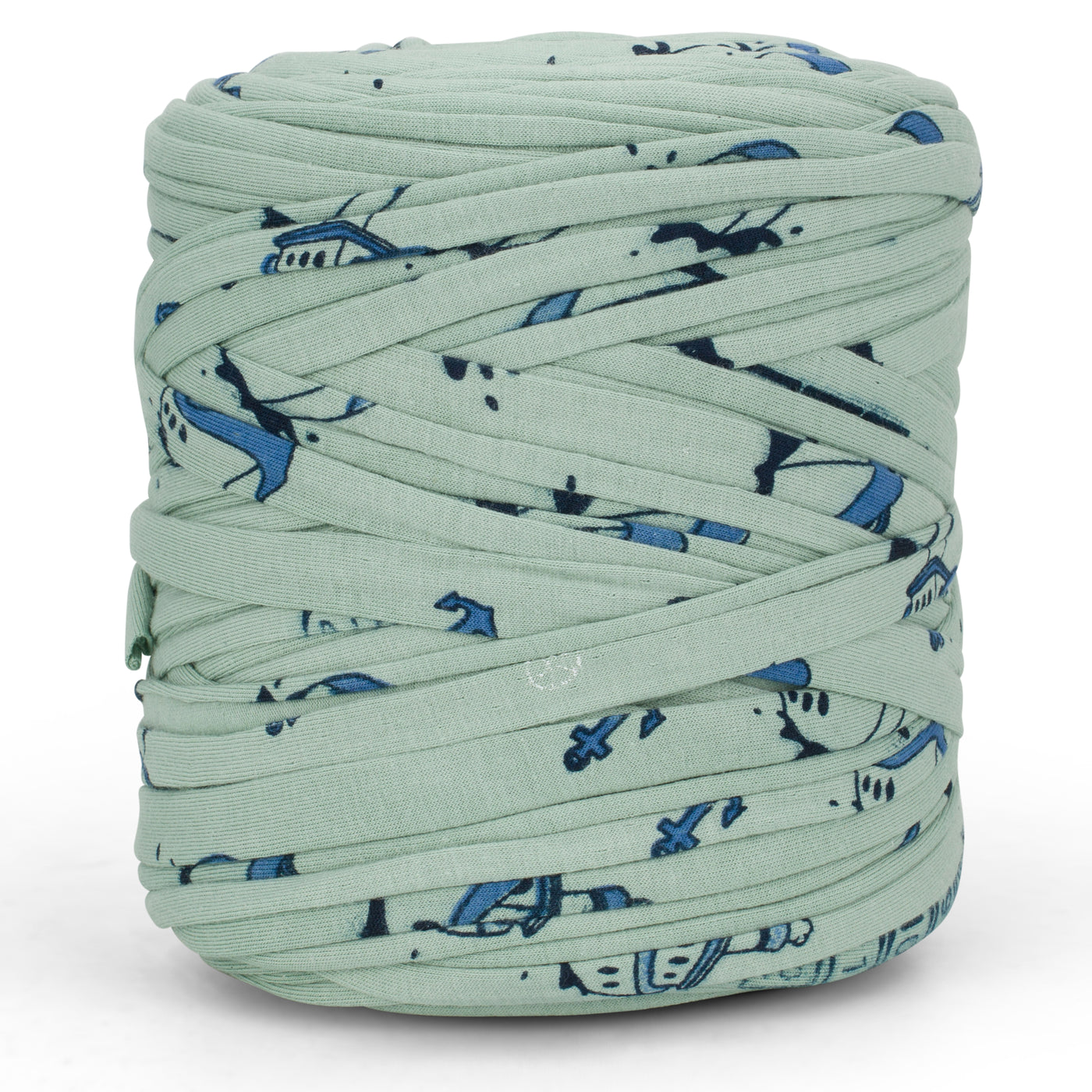 Printed Recycled T-Shirt Fabric Yarn - Pastel Sage