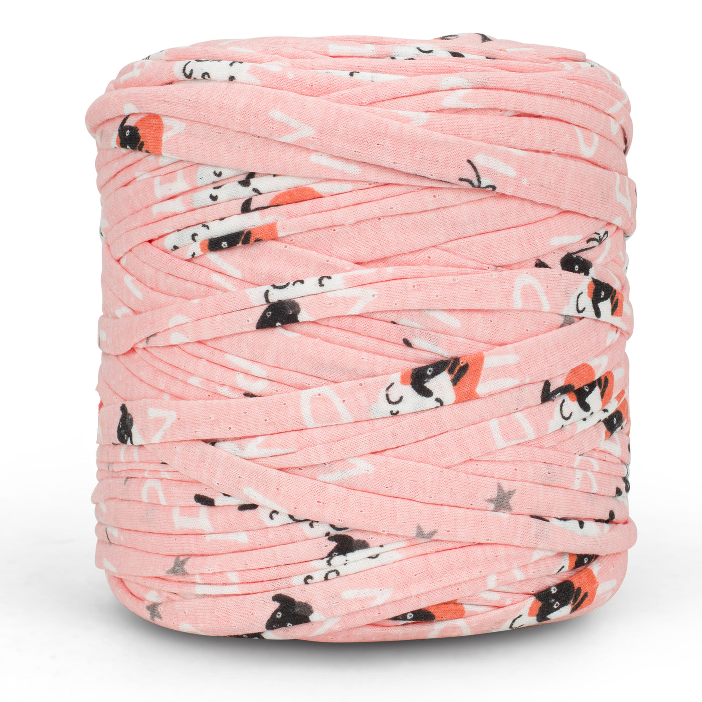 Printed Recycled T-Shirt Fabric Yarn - Peachy Sun