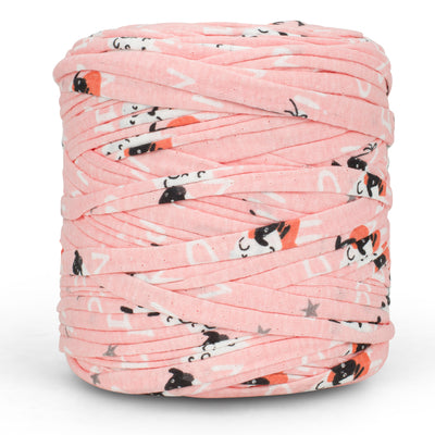 Printed Recycled T-Shirt Fabric Yarn - Peachy Sun