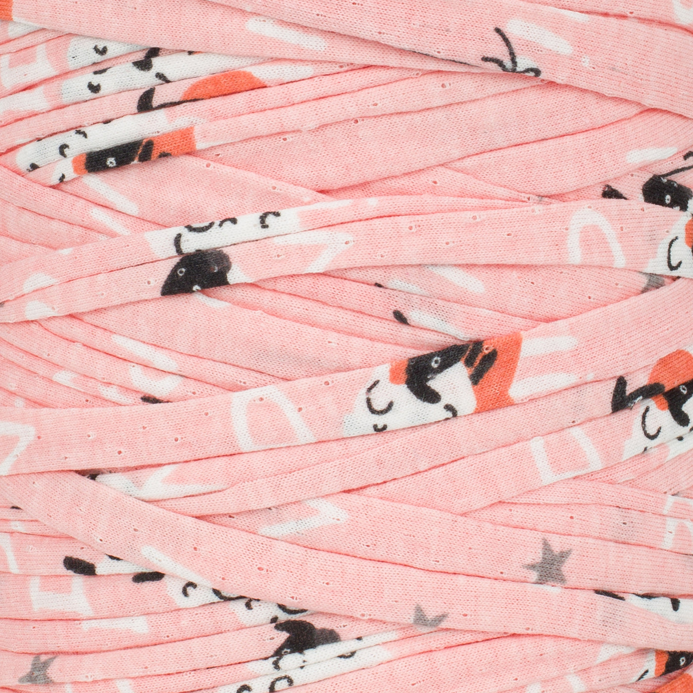Printed Recycled T-Shirt Fabric Yarn - Peachy Sun