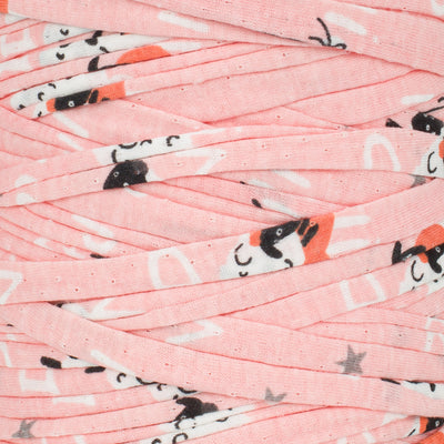 Printed Recycled T-Shirt Fabric Yarn - Peachy Sun