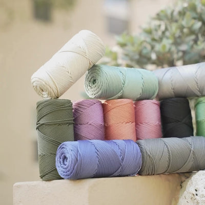 Outdoor 2 mm Macrame Braided Cord – Soft Gray Color