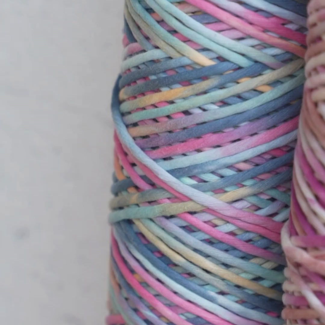 Hand Painted Soft Cotton Cord 4mm - 1 Single Strand - Unicorn