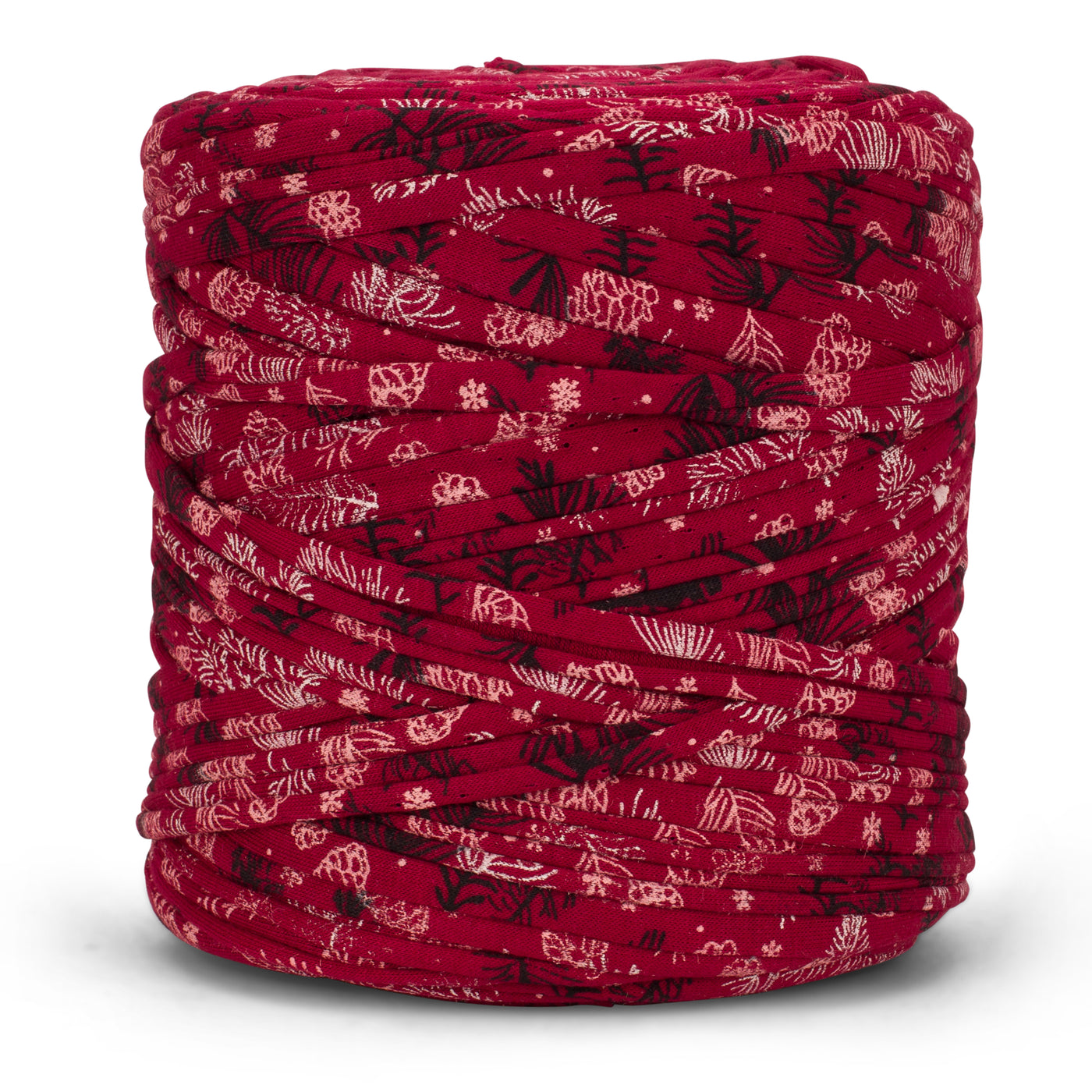 Printed Recycled T-Shirt Fabric Yarn - Ruby Bloom