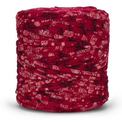 Printed Recycled T-Shirt Fabric Yarn - Ruby Bloom