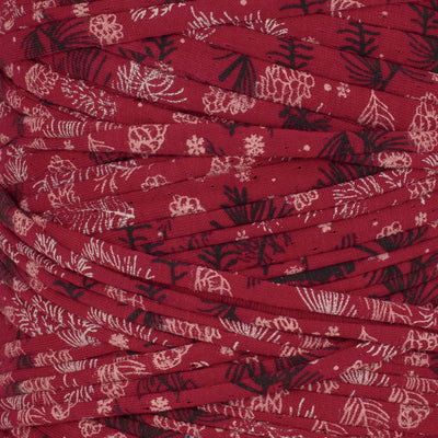 Printed Recycled T-Shirt Fabric Yarn - Ruby Bloom