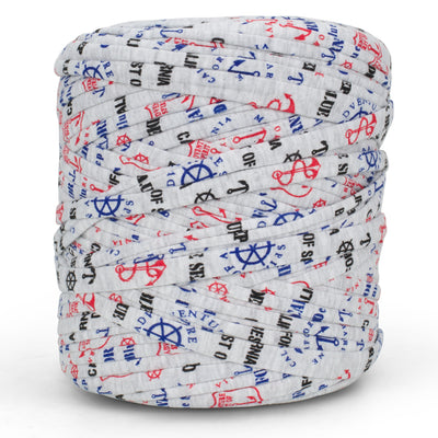 Printed Recycled T-Shirt Fabric Yarn - Sailor
