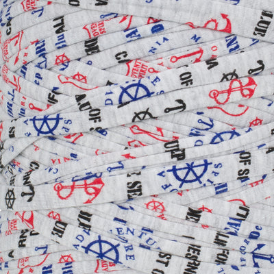 Printed Recycled T-Shirt Fabric Yarn - Sailor
