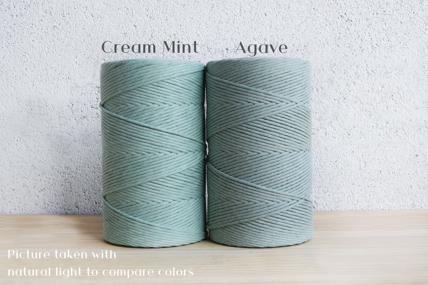 SOFT COTTON CORD ZERO WASTE 4 MM - 1 SINGLE STRAND - CREAM MINT COLOR