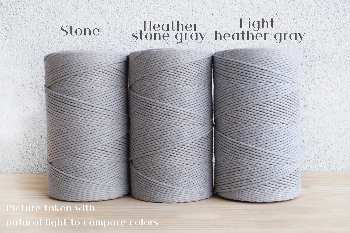 SOFT COTTON CORD ZERO WASTE 4 MM - 1 SINGLE STRAND - HEATHER STONE GRAY COLOR