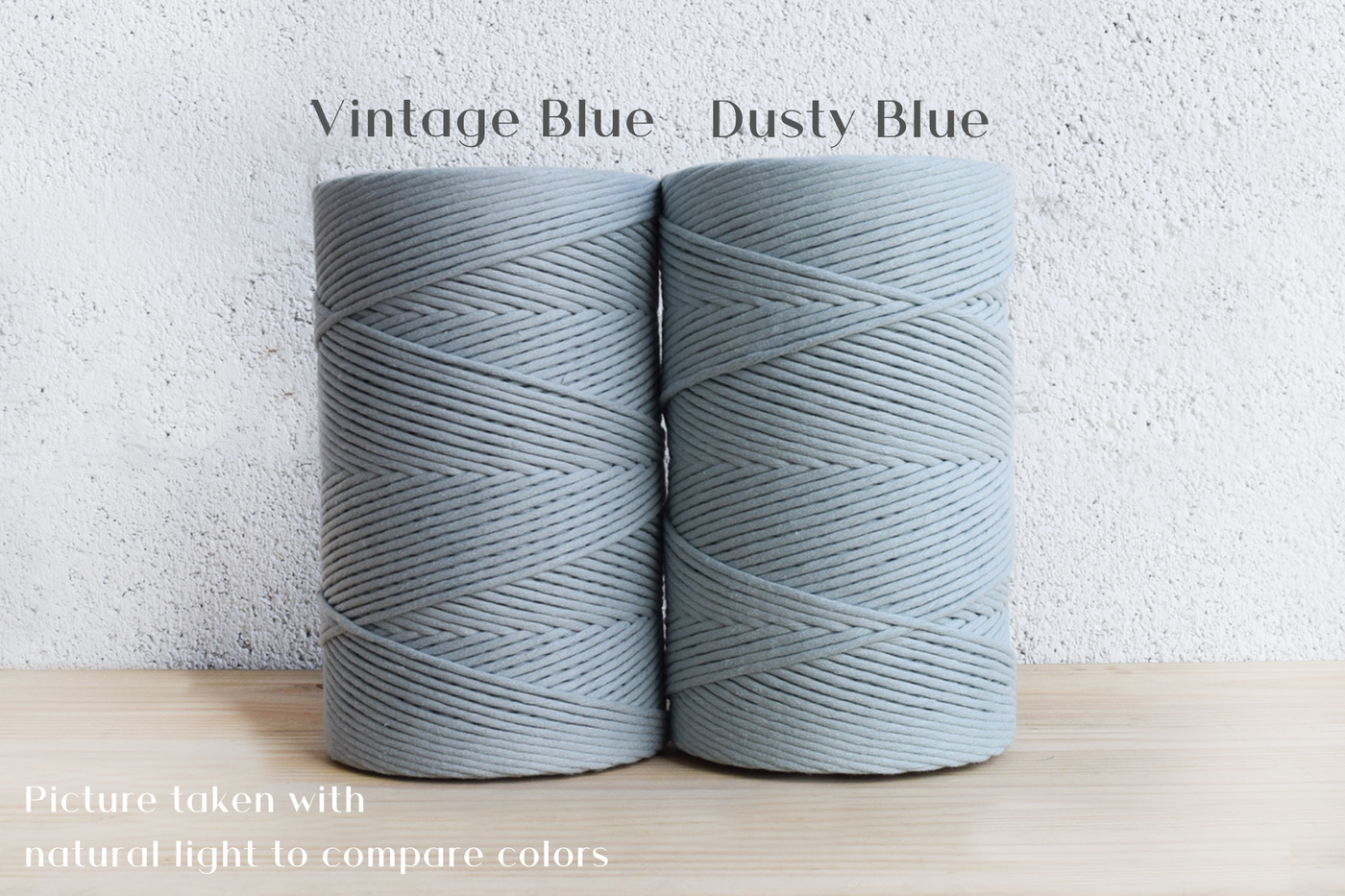 SOFT COTTON CORD ZERO WASTE 4 MM - 1 SINGLE STRAND - DUSTY BLUE COLOR