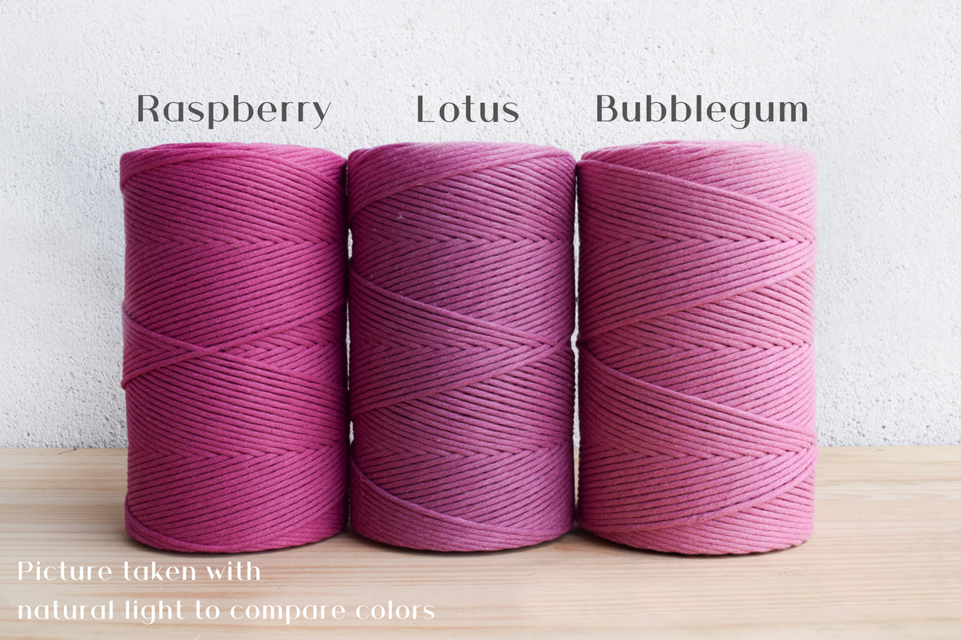 SOFT COTTON CORD ZERO WASTE 4 MM - 1 SINGLE STRAND - RASPBERRY COLOR