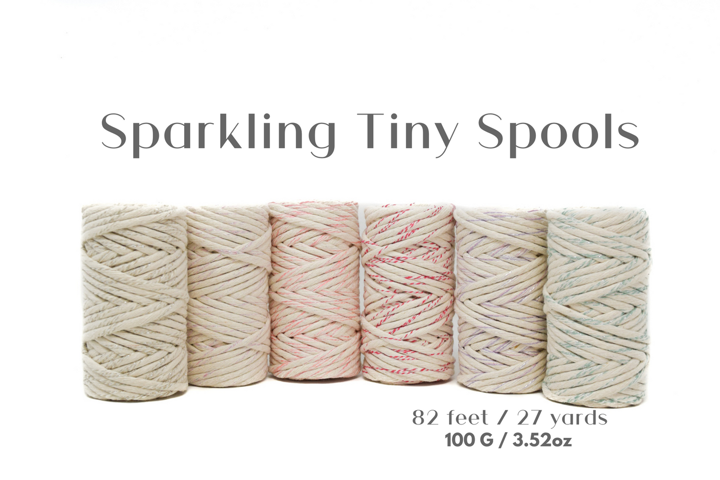 SPARKLING TINY SPOOLS - SOFT COTTON CORD ZERO WASTE 4 MM 1 STRAND