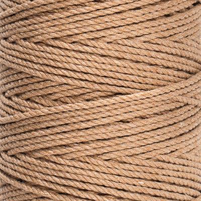 COTTON ROPE ZERO WASTE 2 MM - 3 PLY - COCOA COLOR