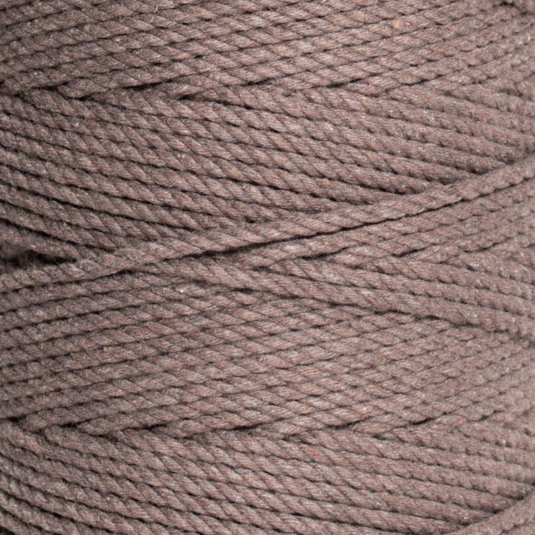 COTTON ROPE ZERO WASTE 2 MM - 3 PLY - WOOD BROWN COLOR