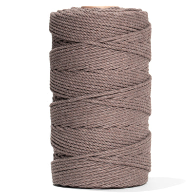 COTTON ROPE ZERO WASTE 2 MM - 3 PLY - WOOD BROWN COLOR