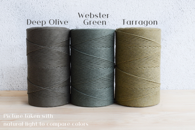 SOFT COTTON CORD ZERO WASTE 4 MM - 1 SINGLE STRAND - WEBSTER GREEN COLOR