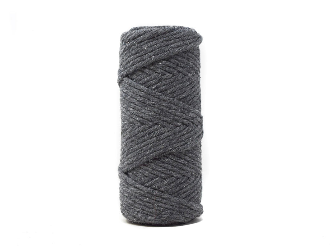 BASIC COTTON CORD ZERO WASTE 3 MM - 1 SINGLE STRAND -  CHARCOAL COLOR