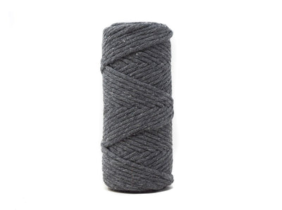 BASIC COTTON CORD ZERO WASTE 3 MM - 1 SINGLE STRAND -  CHARCOAL COLOR