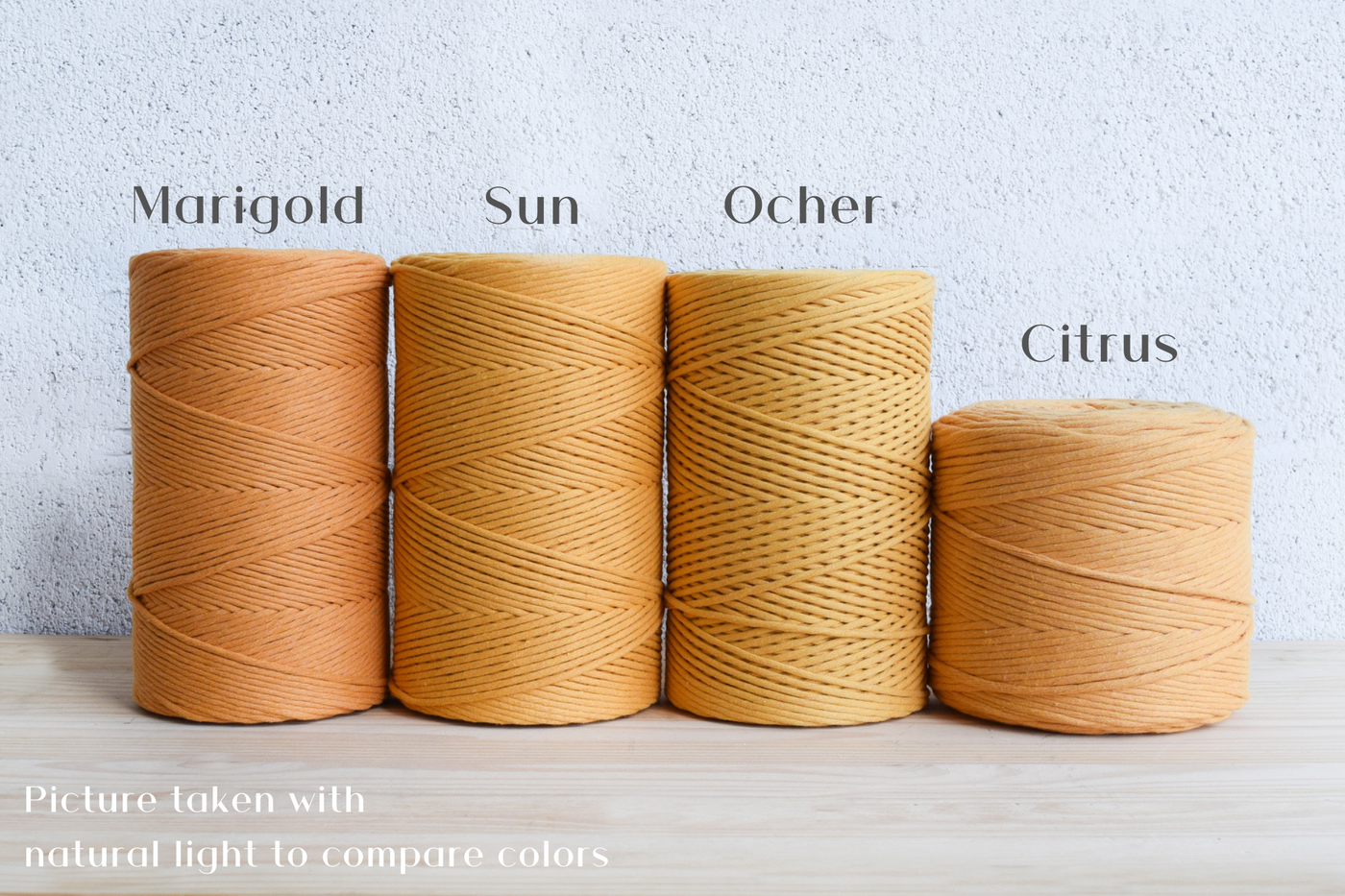 SOFT COTTON CORD ZERO WASTE 4 MM - 1 SINGLE STRAND - MARIGOLD COLOR