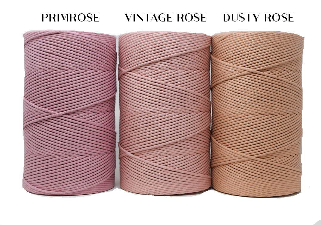 SOFT COTTON CORD ZERO WASTE 4 MM - 1 SINGLE STRAND - VINTAGE ROSE COLOR