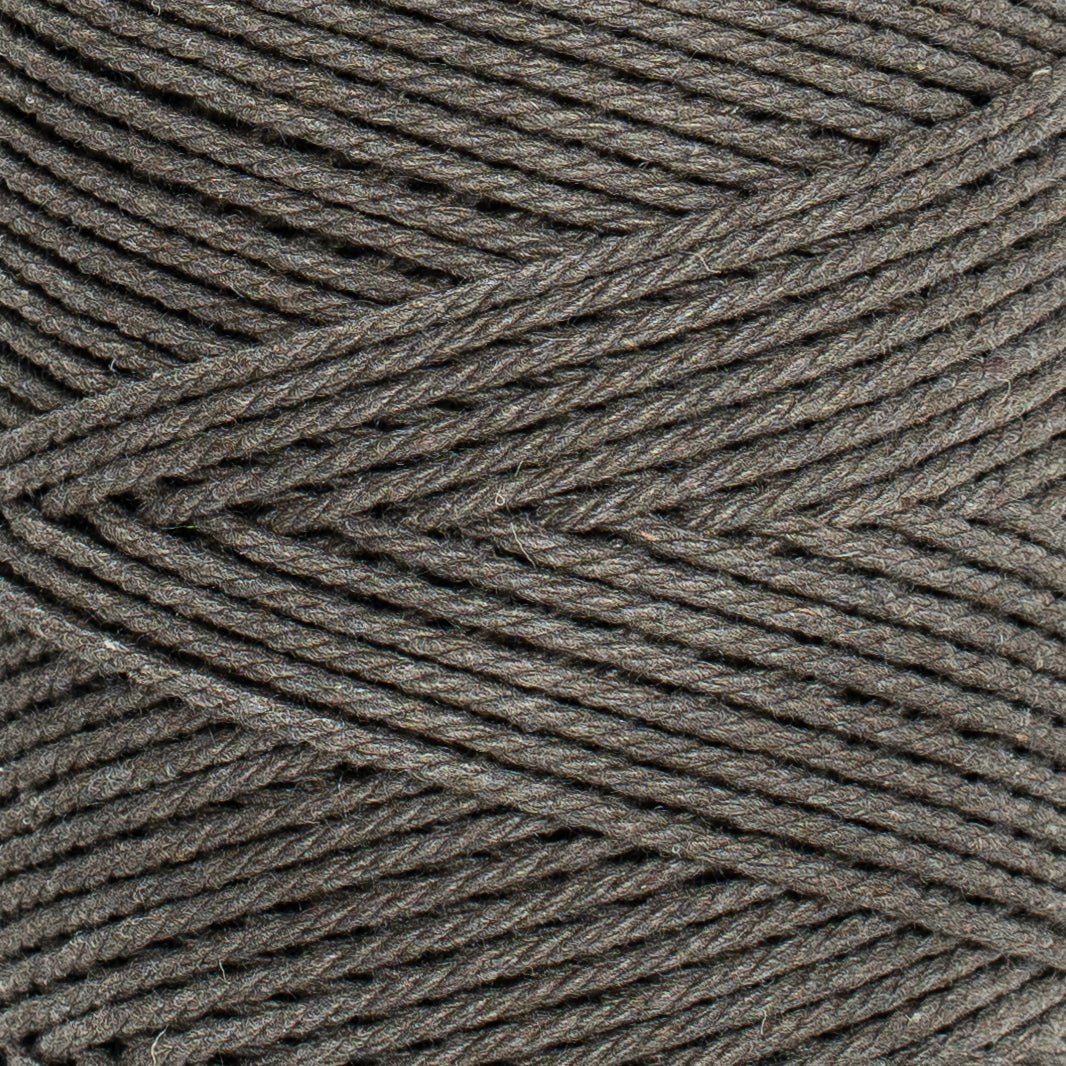 COTTON ROPE ZERO WASTE 2 MM - 3 PLY - DARK TAUPE COLOR