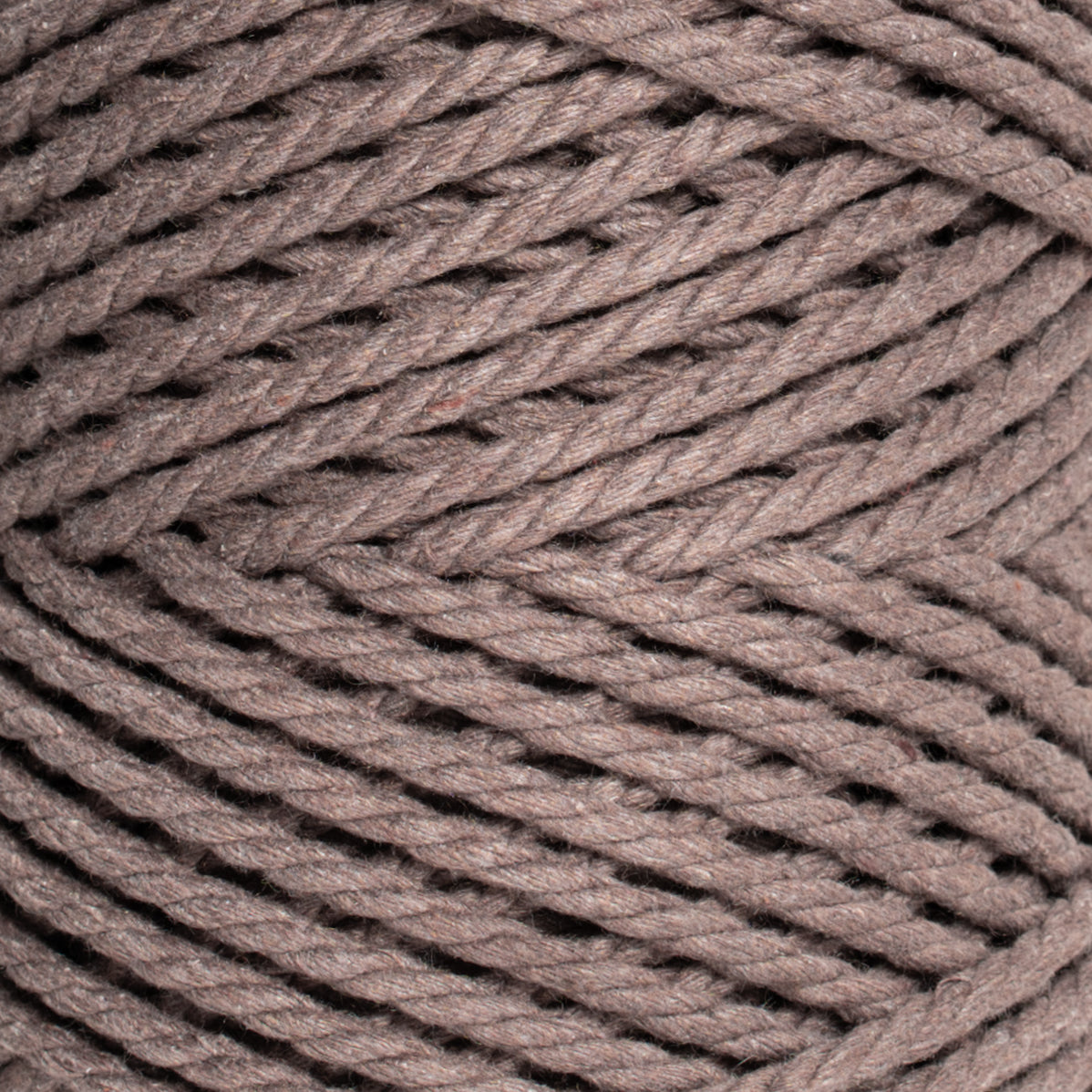 COTTON ROPE ZERO WASTE 3 MM - 3 PLY - WOOD BROWN COLOR