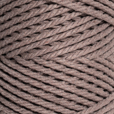 COTTON ROPE ZERO WASTE 3 MM - 3 PLY - WOOD BROWN COLOR