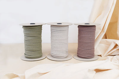 BRAIDED COTTON CORD ZERO WASTE 10 MM - MINK COLOR
