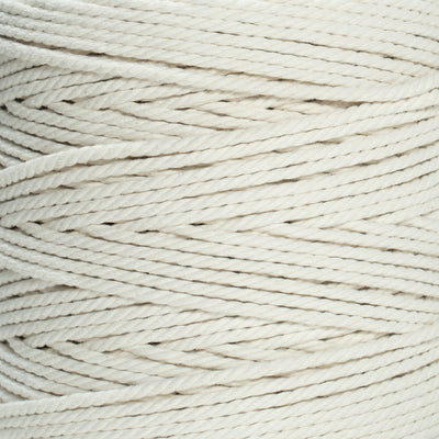 COTTON ROPE ZERO WASTE 4 MM - 3 PLY - NATURAL COLOR 820 ft