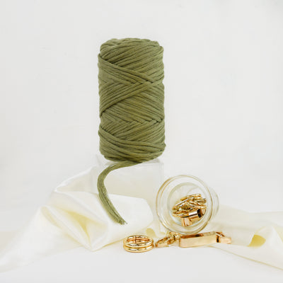 COTTON - VISCOSE ROLL 4 MM - MOSS GREEN COLOR | LIMITED EDITION