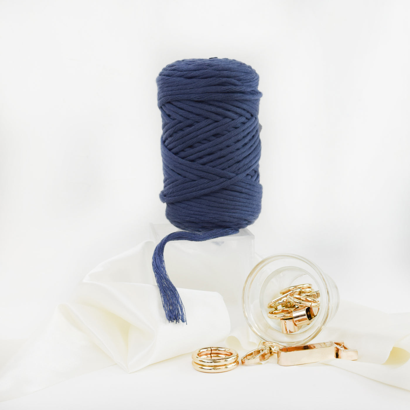 COTTON - VISCOSE ROLL 4 MM - COBALT BLUE COLOR | LIMITED EDITION