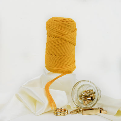 COTTON - VISCOSE ROLL 4 MM -  GOLDEN YELLOW COLOR | LIMITED EDITION