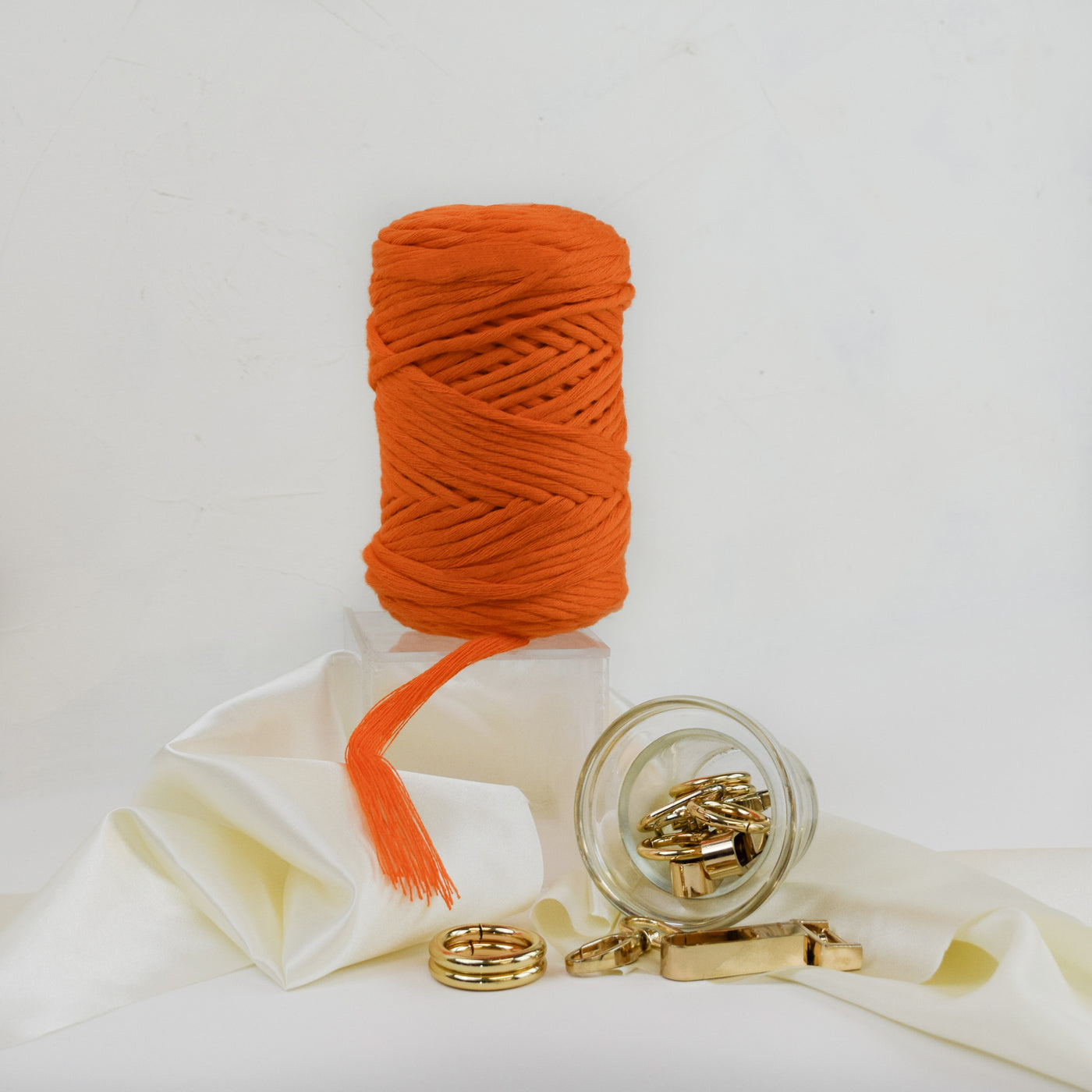 COTTON - VISCOSE ROLL 4 MM - NEON ORANGE COLOR | LIMITED EDITION