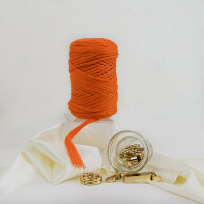 COTTON - VISCOSE ROLL 4 MM - NEON ORANGE COLOR | LIMITED EDITION