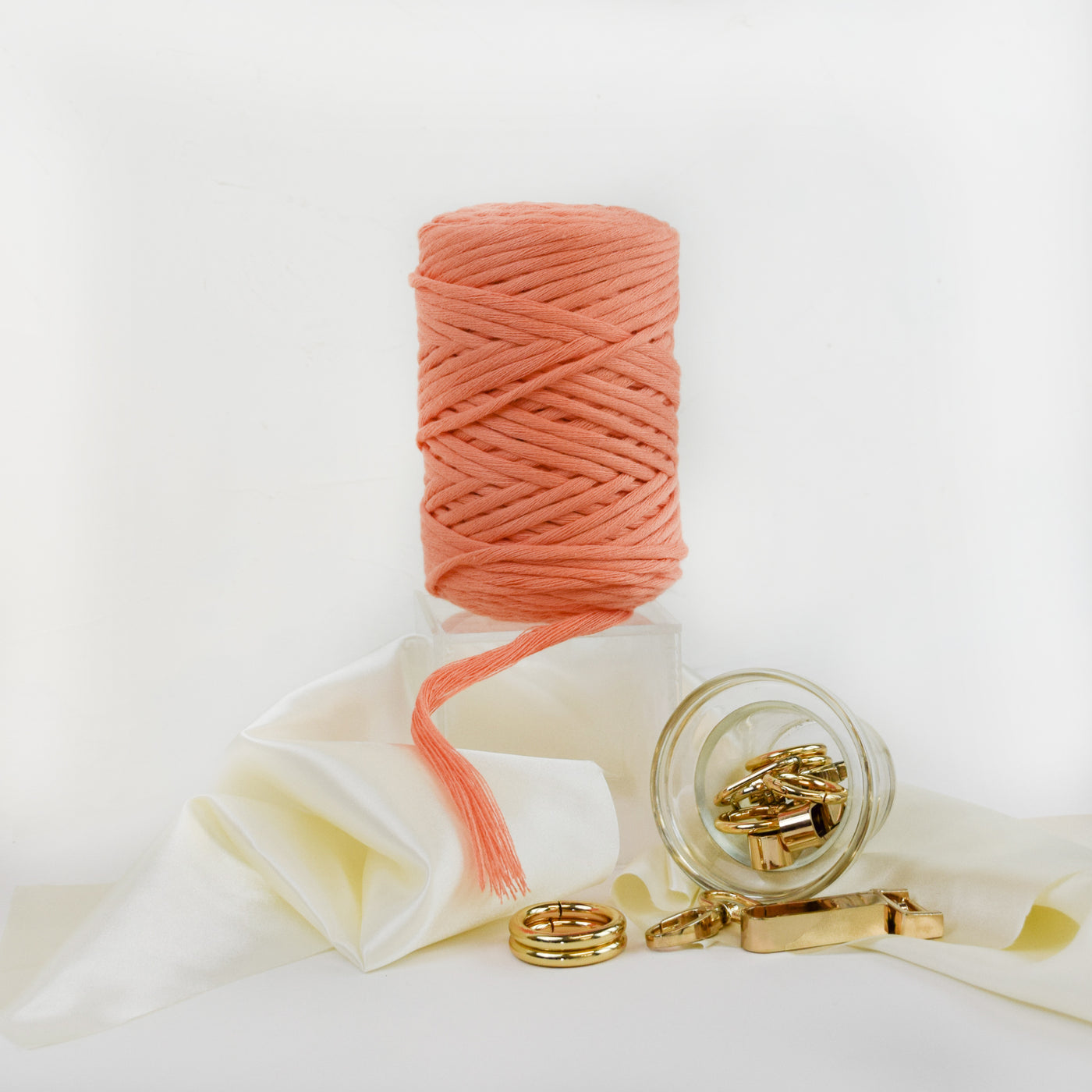 COTTON - VISCOSE ROLL 4 MM - SALMON COLOR | LIMITED EDITION