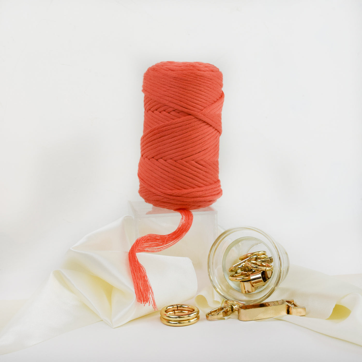 COTTON - VISCOSE ROLL 4 MM - CORAL COLOR | LIMITED EDITION