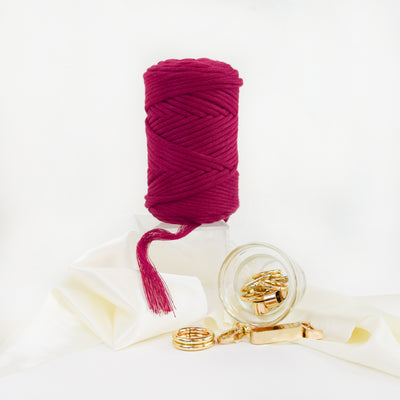 COTTON - VISCOSE ROLL 4 MM - CRANBERRY COLOR | LIMITED EDITION