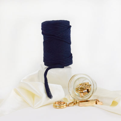 COTTON - VISCOSE ROLL 4 MM - DEEP BLUE COLOR | LIMITED EDITION