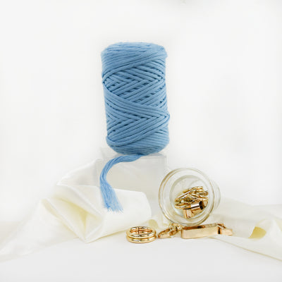 COTTON - VISCOSE ROLL 4 MM - SKY BLUE COLOR | LIMITED EDITION