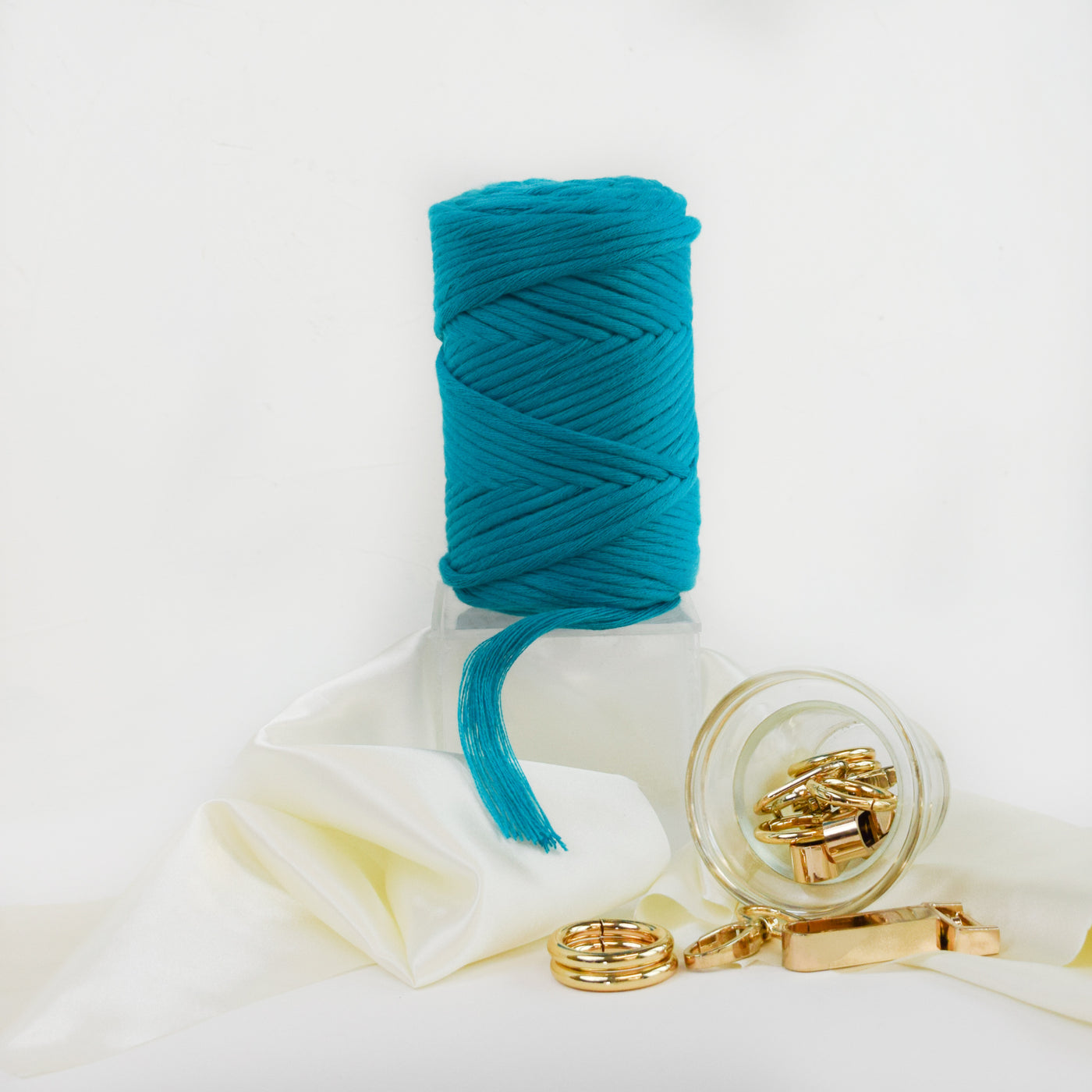 COTTON - VISCOSE ROLL 4 MM - TURQUOISE COLOR | LIMITED EDITION